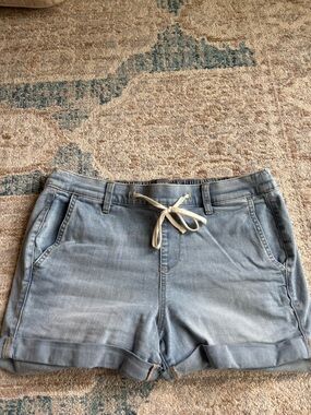 torrid Light Wash Denim Jean Shorts with Drawstring